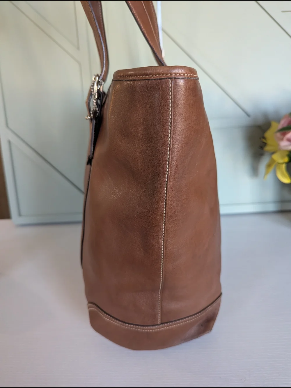 Coach Hamptons Leather Carryall Tote